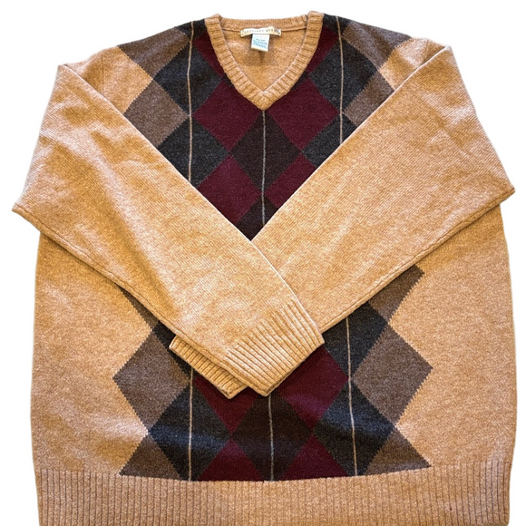 Geoffrey Beene Mens XL Lambswool V Neck Knit Sweater - Picture 3 of 5